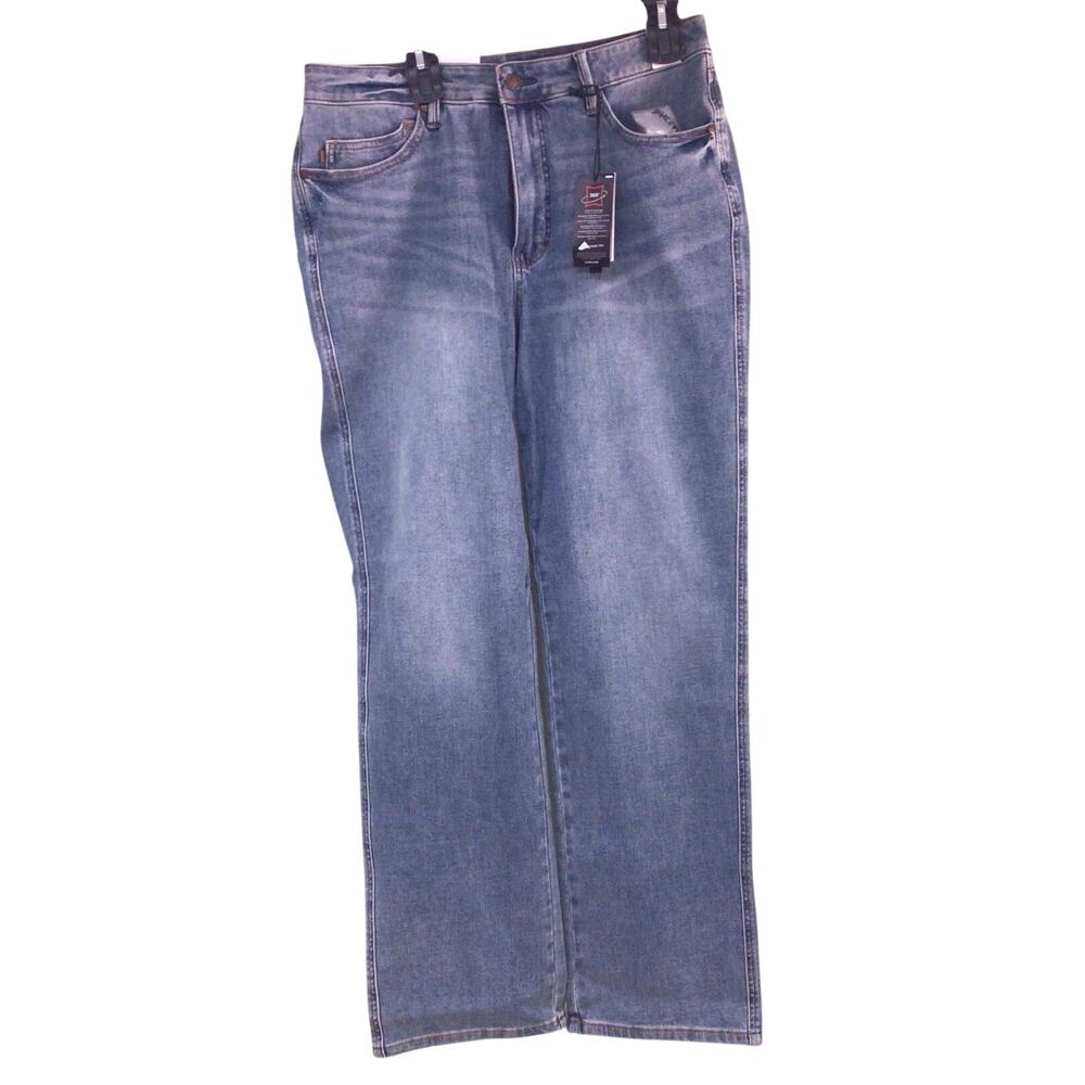 Judy Blue Womens High Rise Slim Straight Fit Medium Wash Jeans Size 14W Regular
